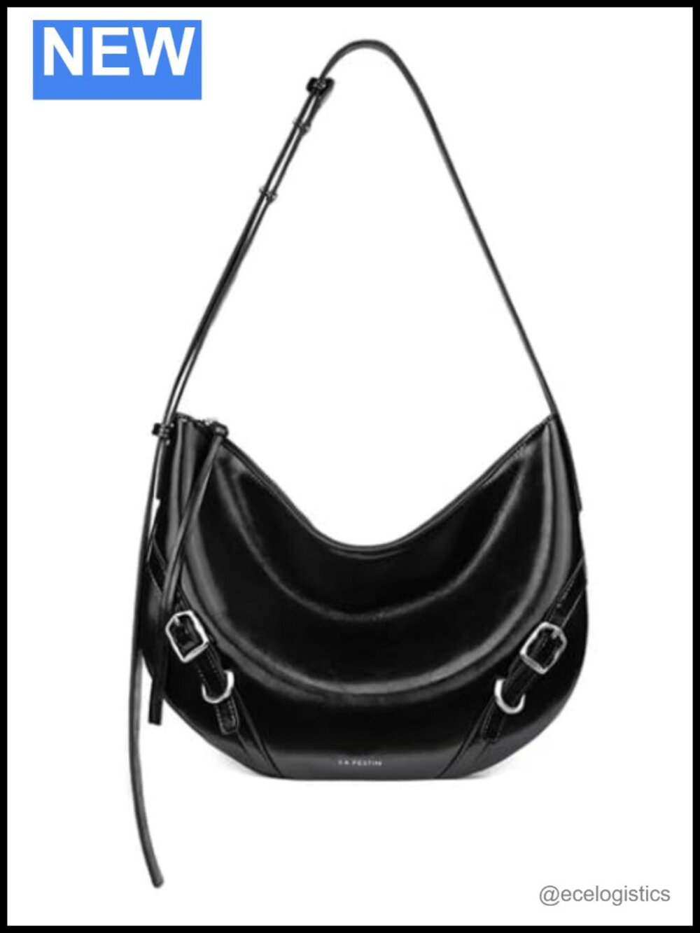 Split Leather Hobo Bag for Women Crescent Shoulder Purse Travel